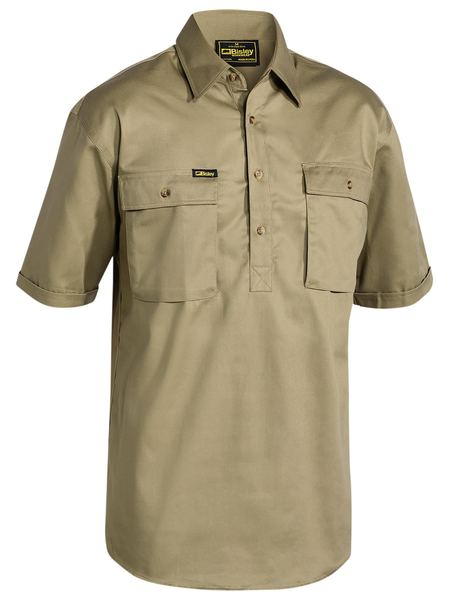 Bisley Men s Closed Front Cotton Drill Shirt S S Pursegloves