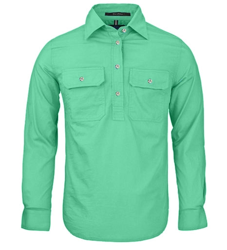 Ritemate Ladies Pilbara Closed Front L/S Shirt - Mint