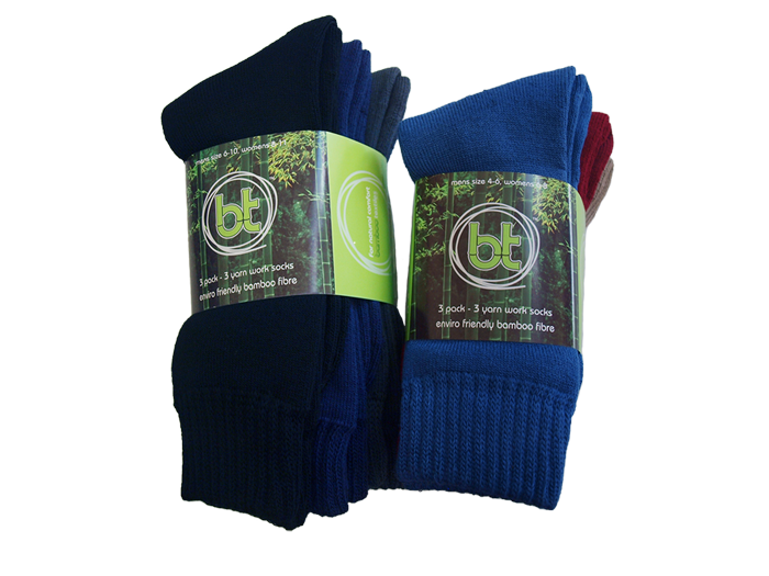 Bamboo Textiles 3 Yarn, 3 Pack Work Sock